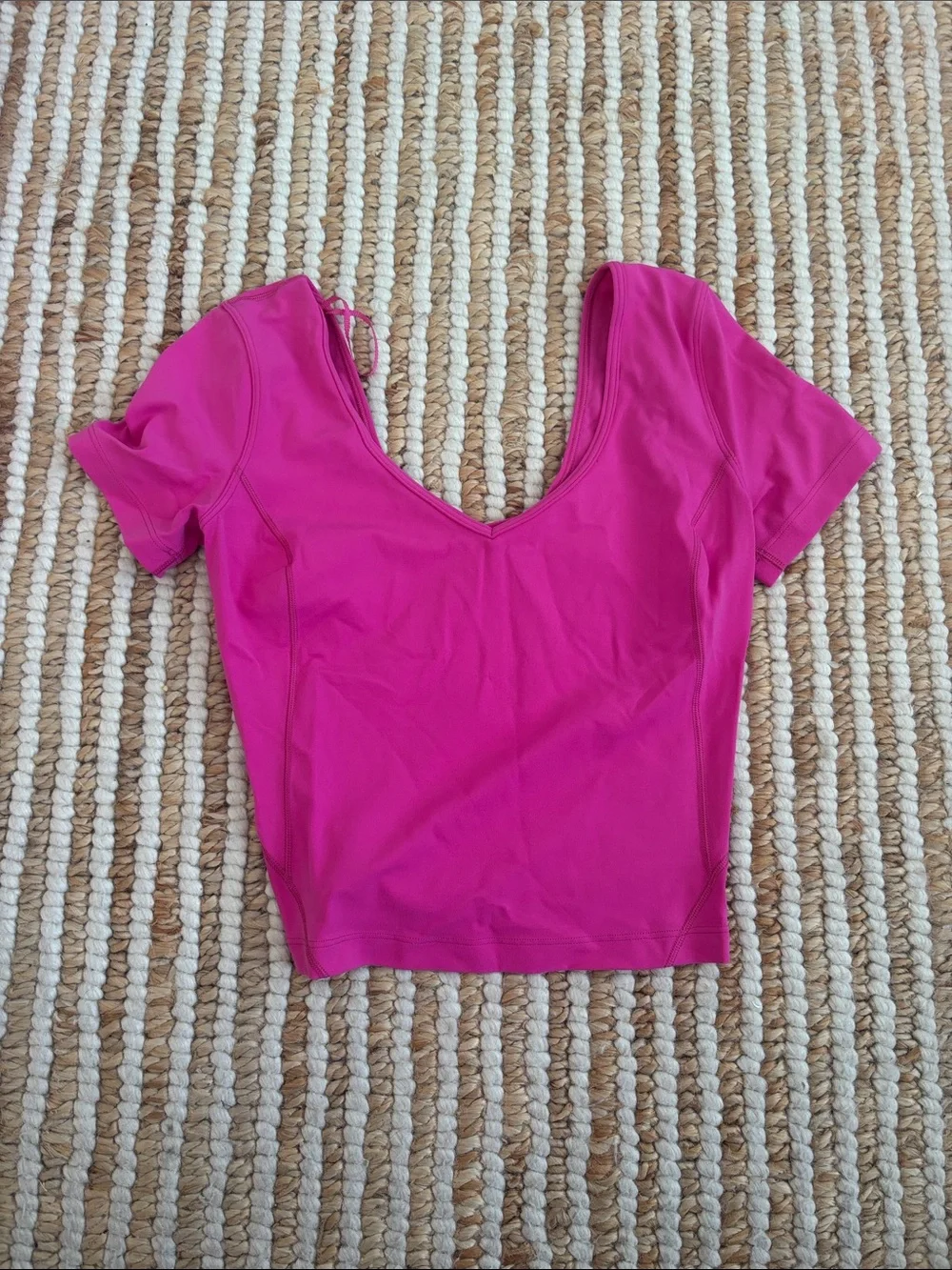 lululemon athletica Bright Pink Scoop Neck Short Sleeve Top